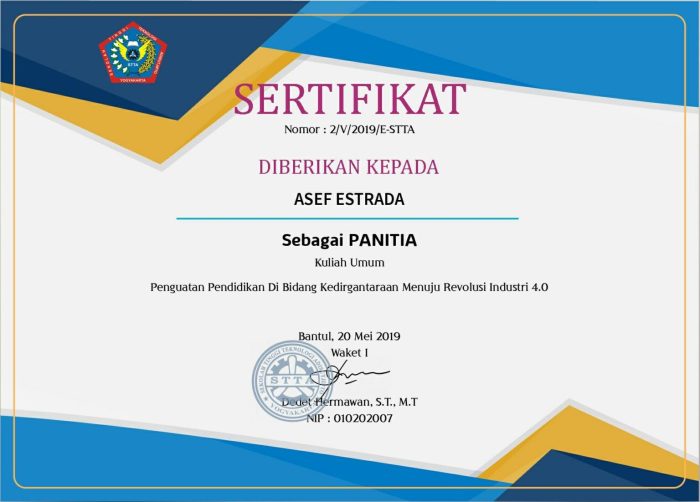 Sertifikat contoh maskris Sertifikasi untuk pengajar online