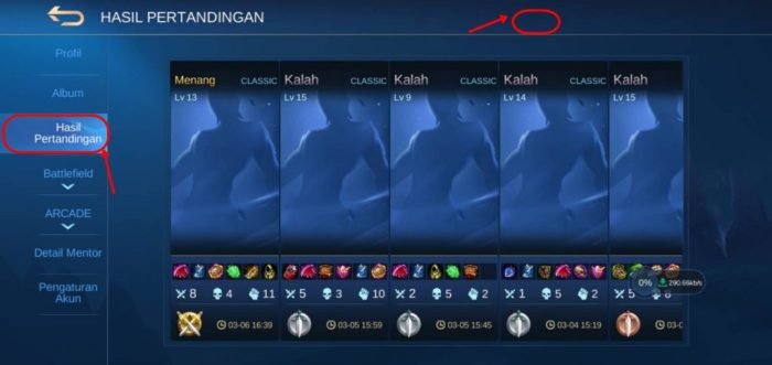 Cara menyembunyikan hasil pertandingan ml