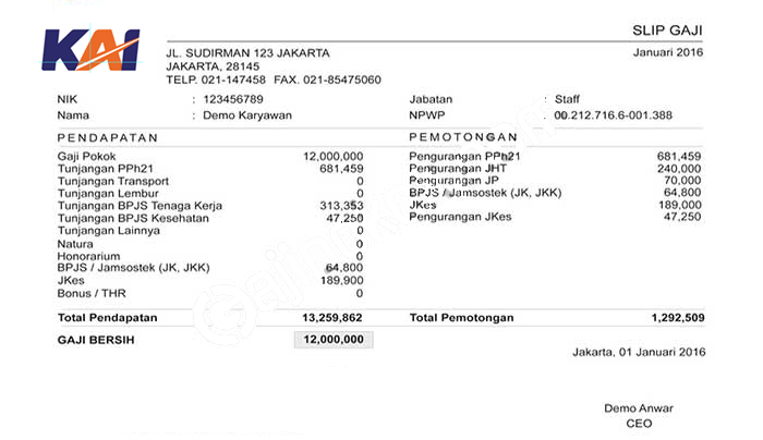 Gaji PT KAI (Kereta Api Indonesia)