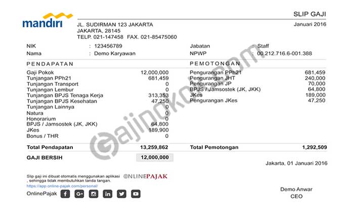 Gaji Awal Fresh Graduate di PT Bank Mandiri