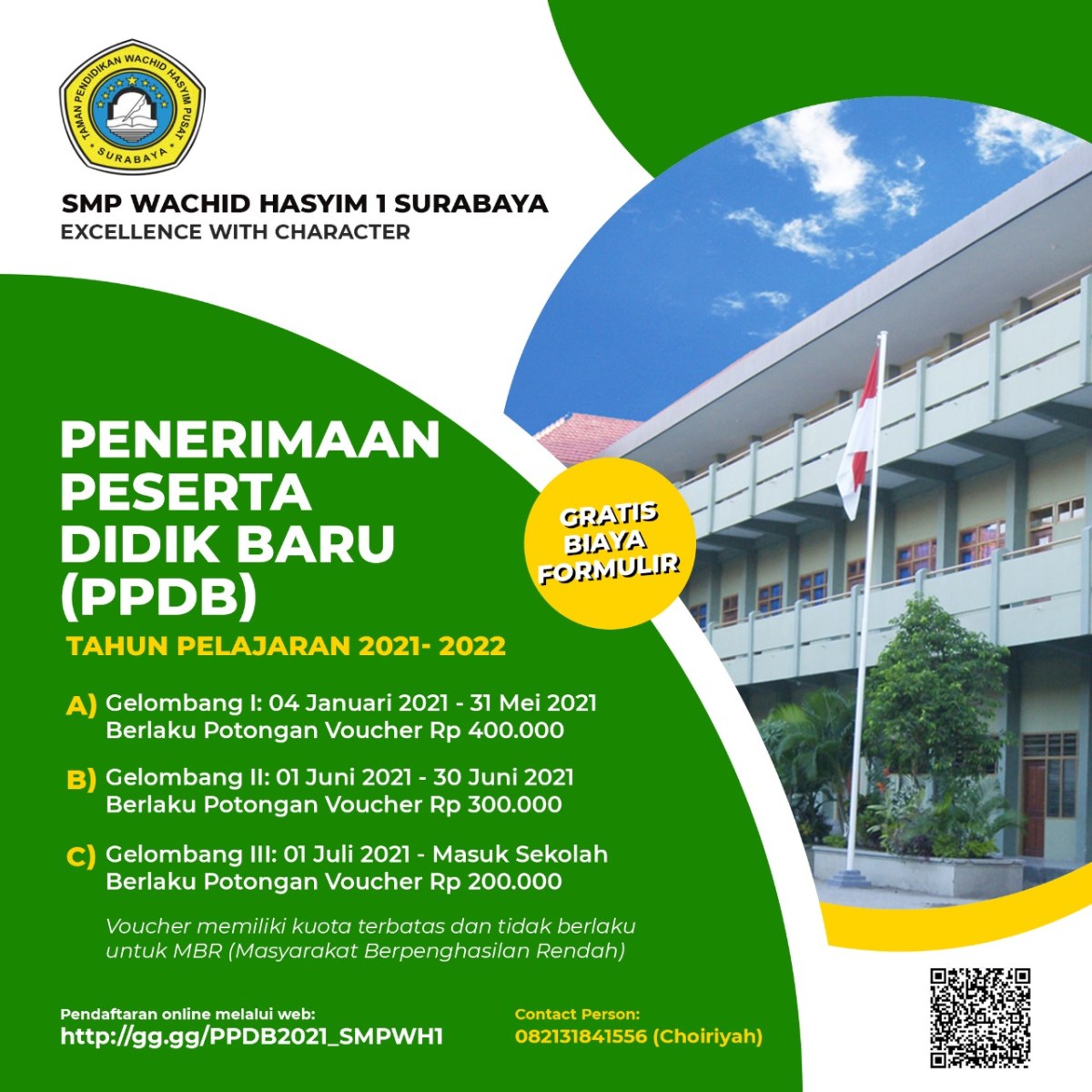 Biaya masuk SMK Kal 1 Surabaya