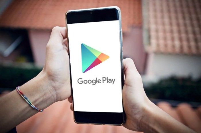 Icon Cara install google play store