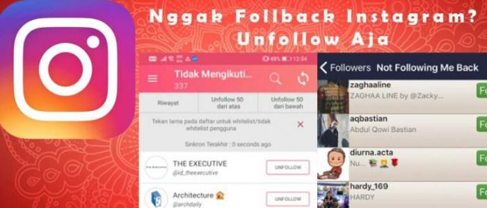 Cara unfollow instagram tidak follback