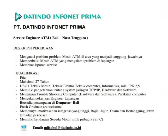 Gaji pt datindo infonet prima