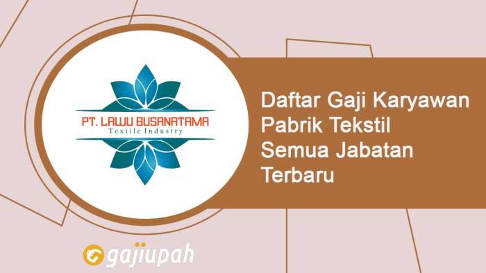 Gaji pt embee plumbon tekstil