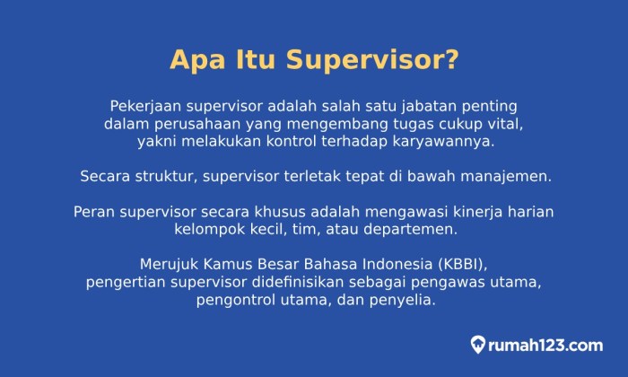 Gaji supervisor administrasi