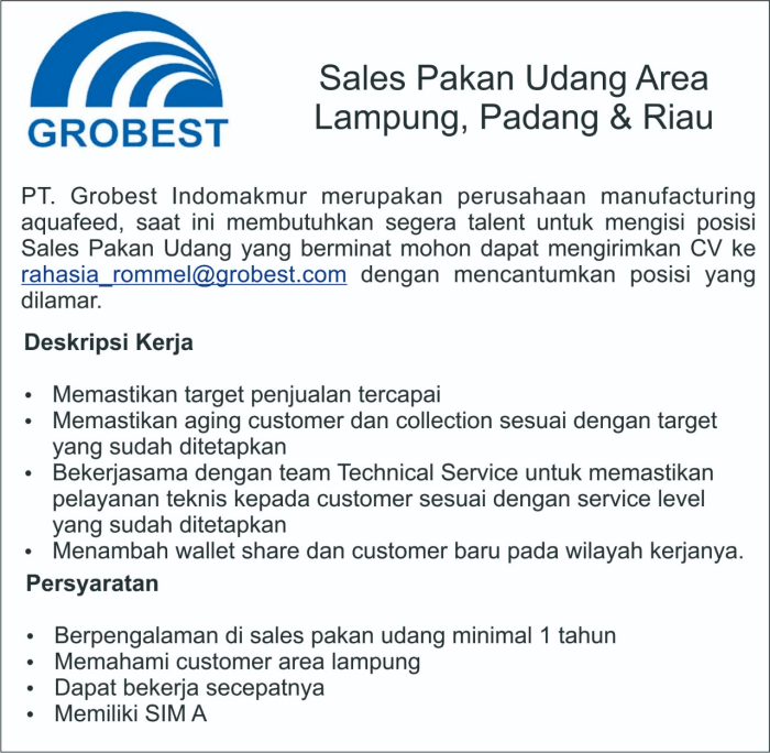 Gaji pt grobest indomakmur grobest group
